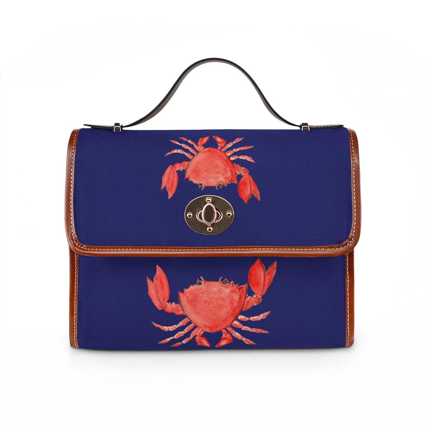 Cute Crabby Red Watercolor Crab Canvas Bag