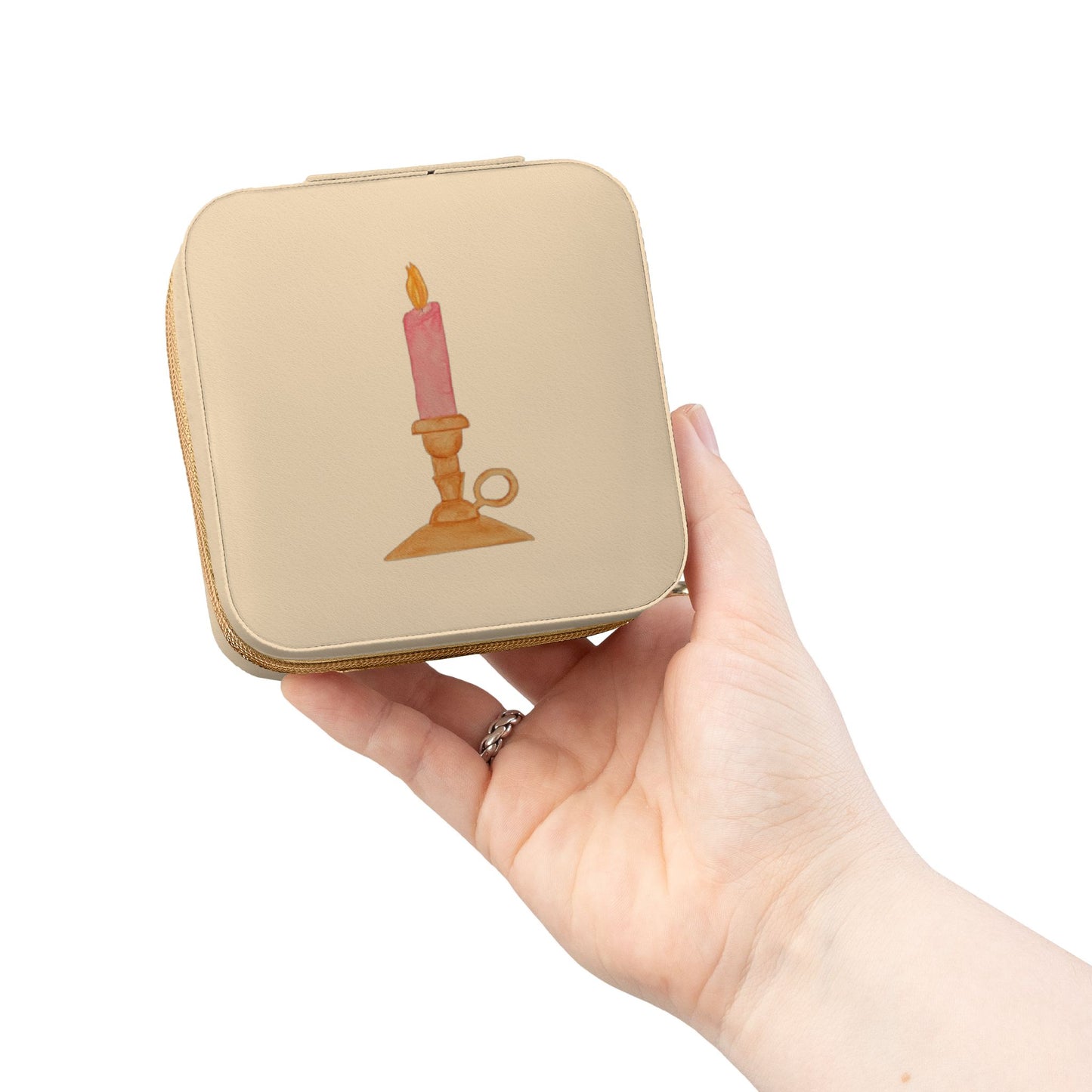 Pink Candle Jewelry Travel Case