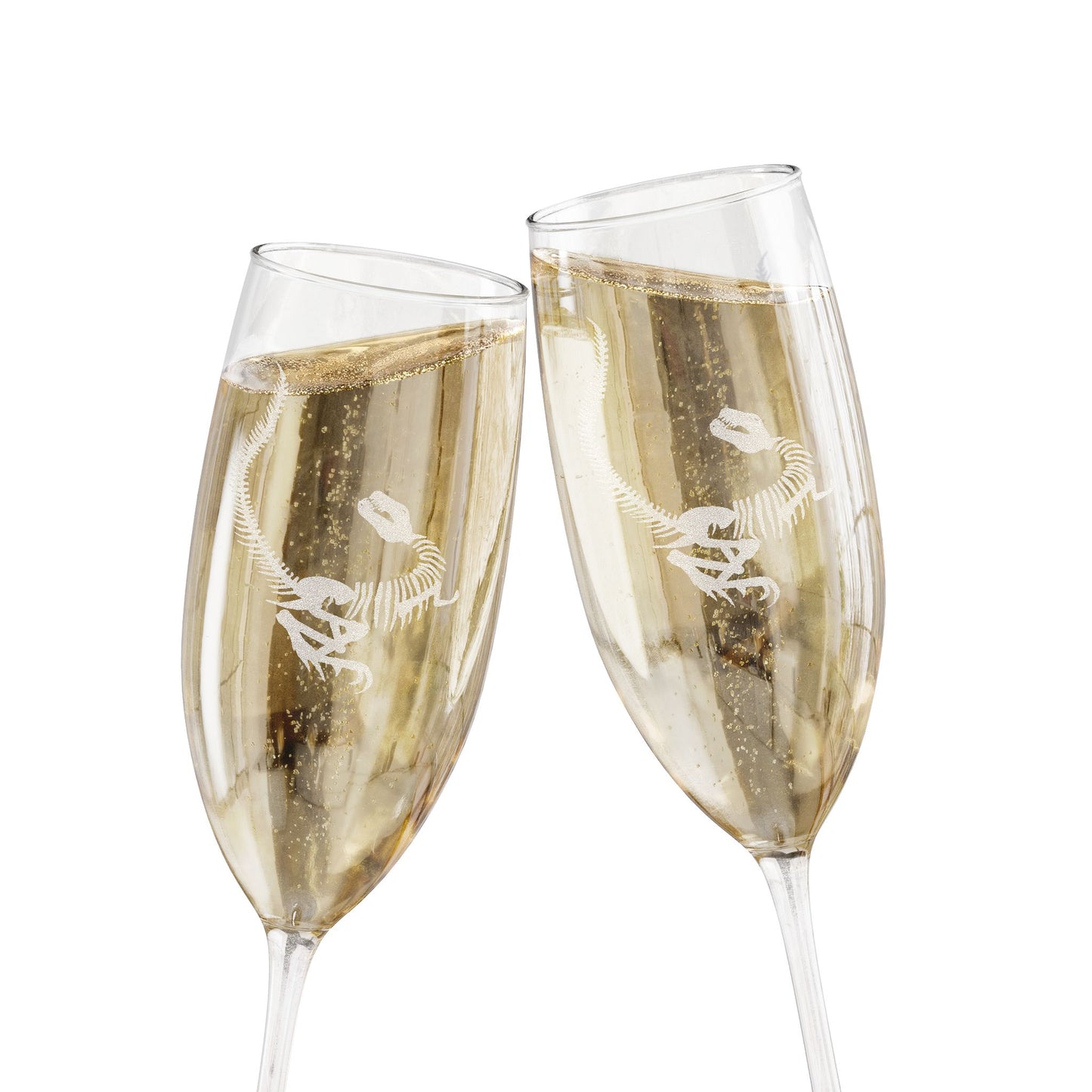 Engraved Dinosaur Fossil Wedding Champagne Flute