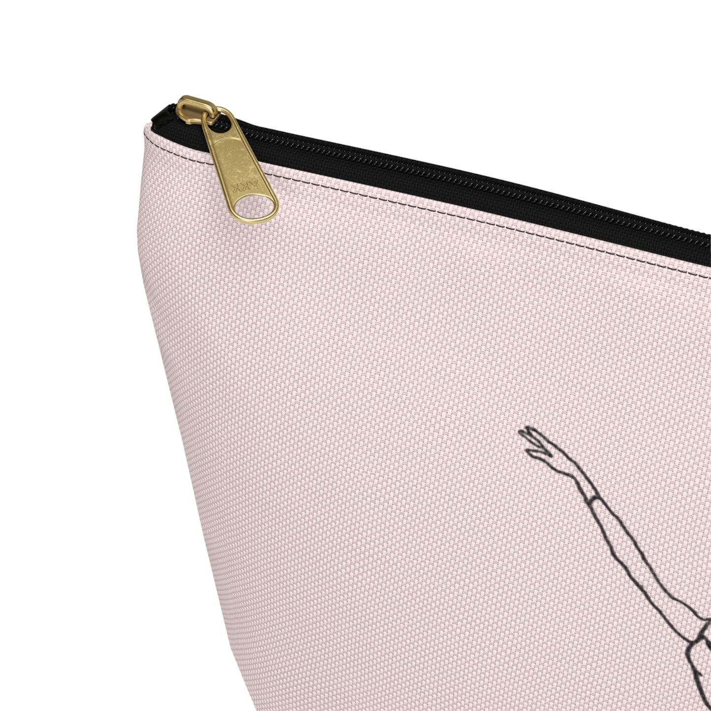 Ballet Dancer Arabesque Accessory Pouch — Pink/Blue T-Bottom Makeup Bag