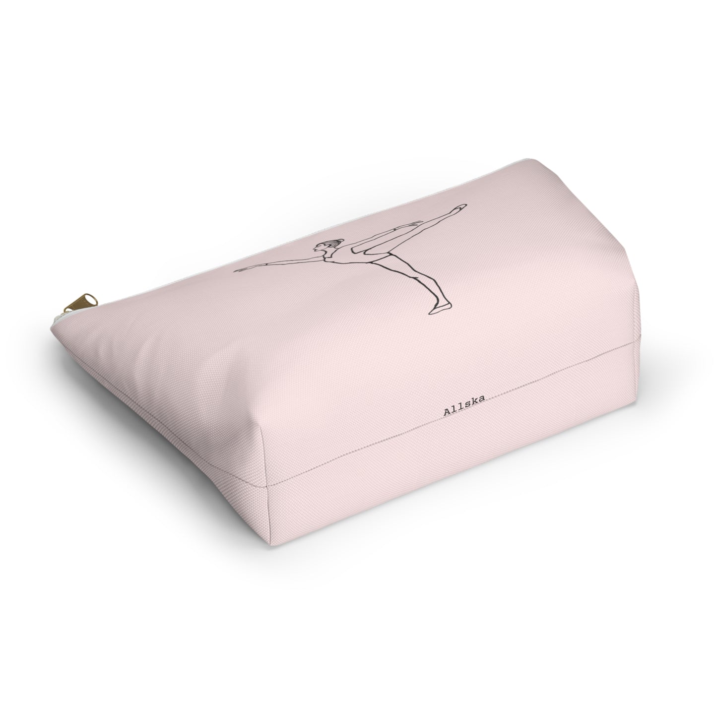 Ballet Dancer Arabesque Accessory Pouch — Pink/Blue T-Bottom Makeup Bag