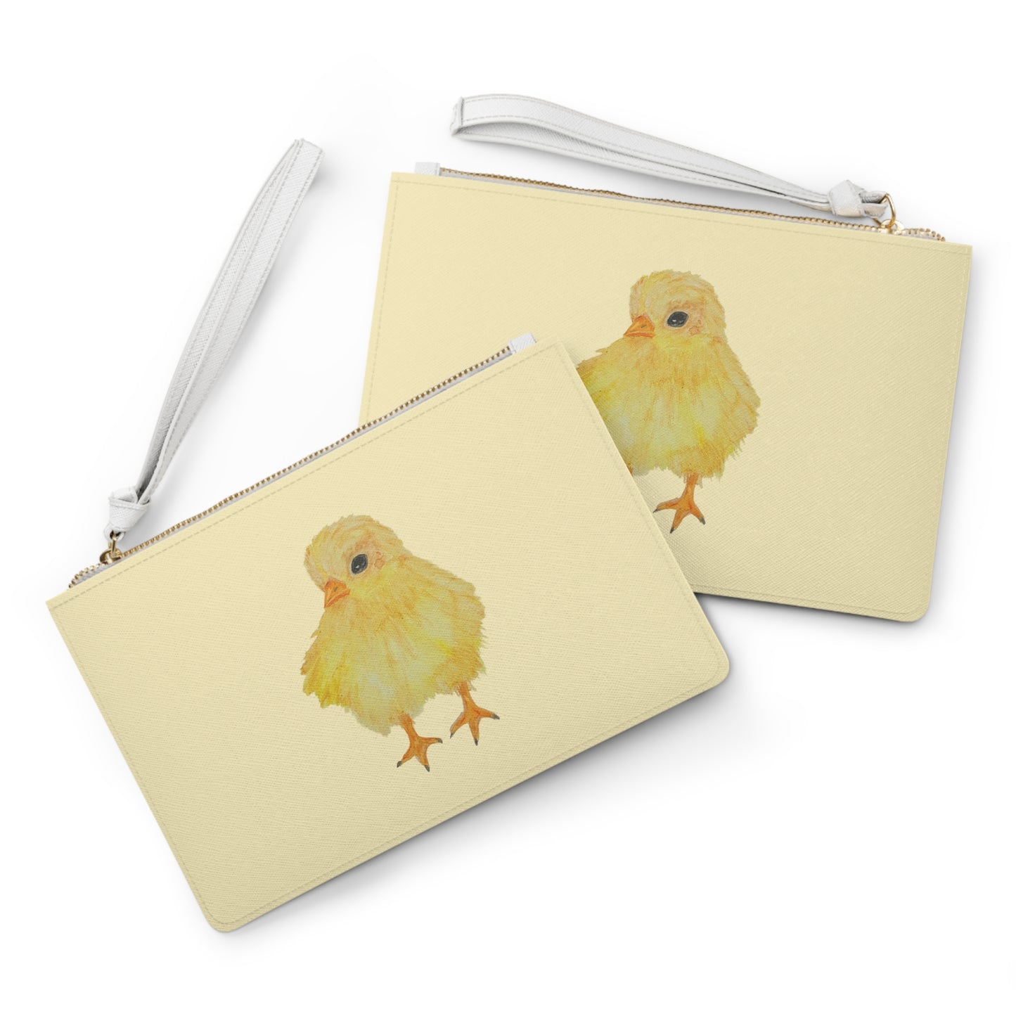 Spring Baby Chick Clutch Bag — Soft Yellow Saffiano Wristlet