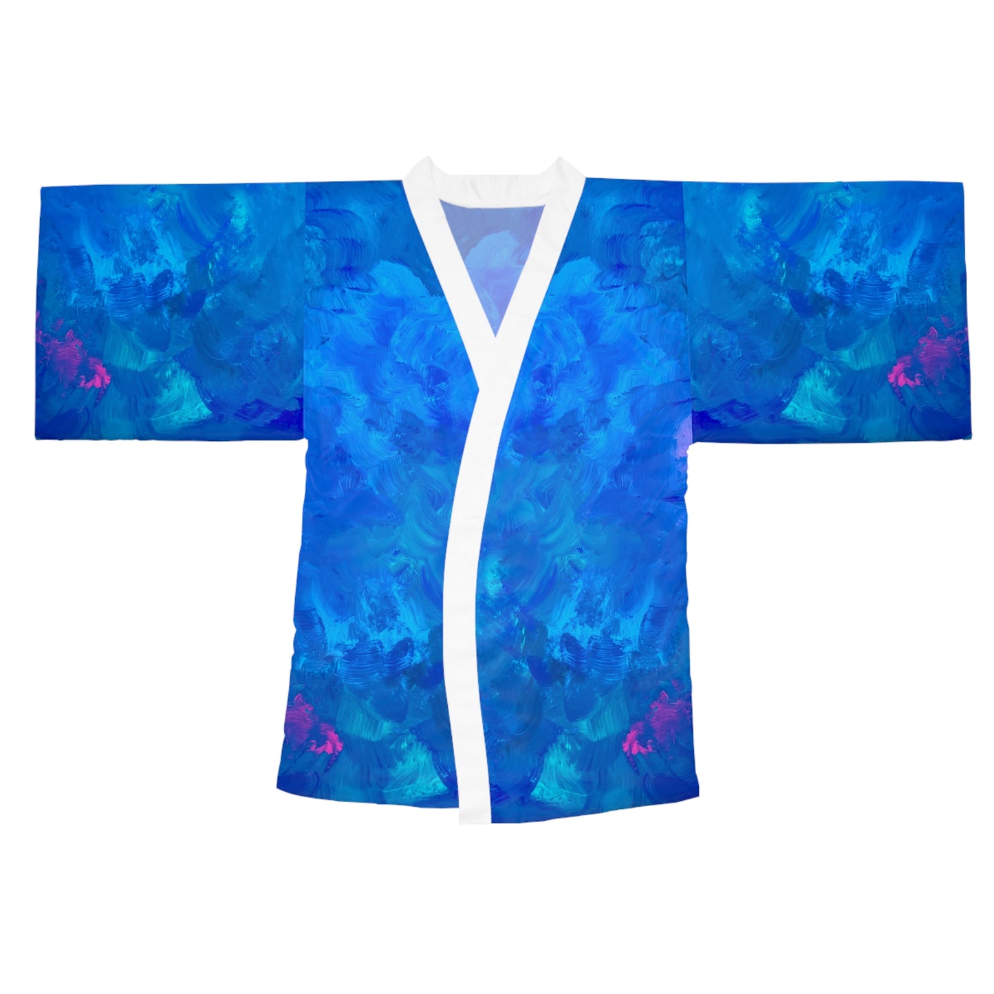 Vibrant Wish Print Long Sleeve Kimono Robe — Lightweight Loungewear