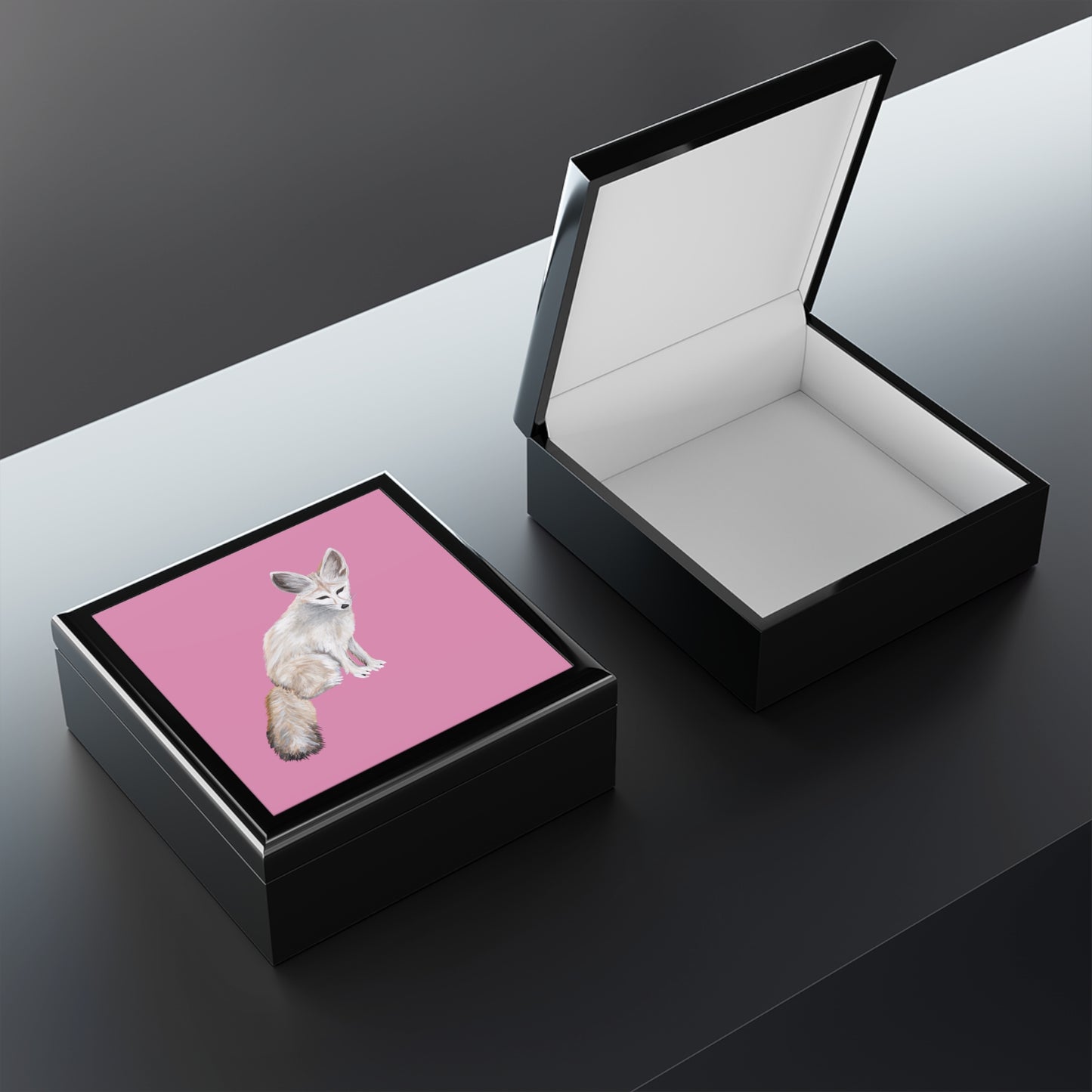 The Fox at the Zoo Fennec Fox Jewelry Box — Pink