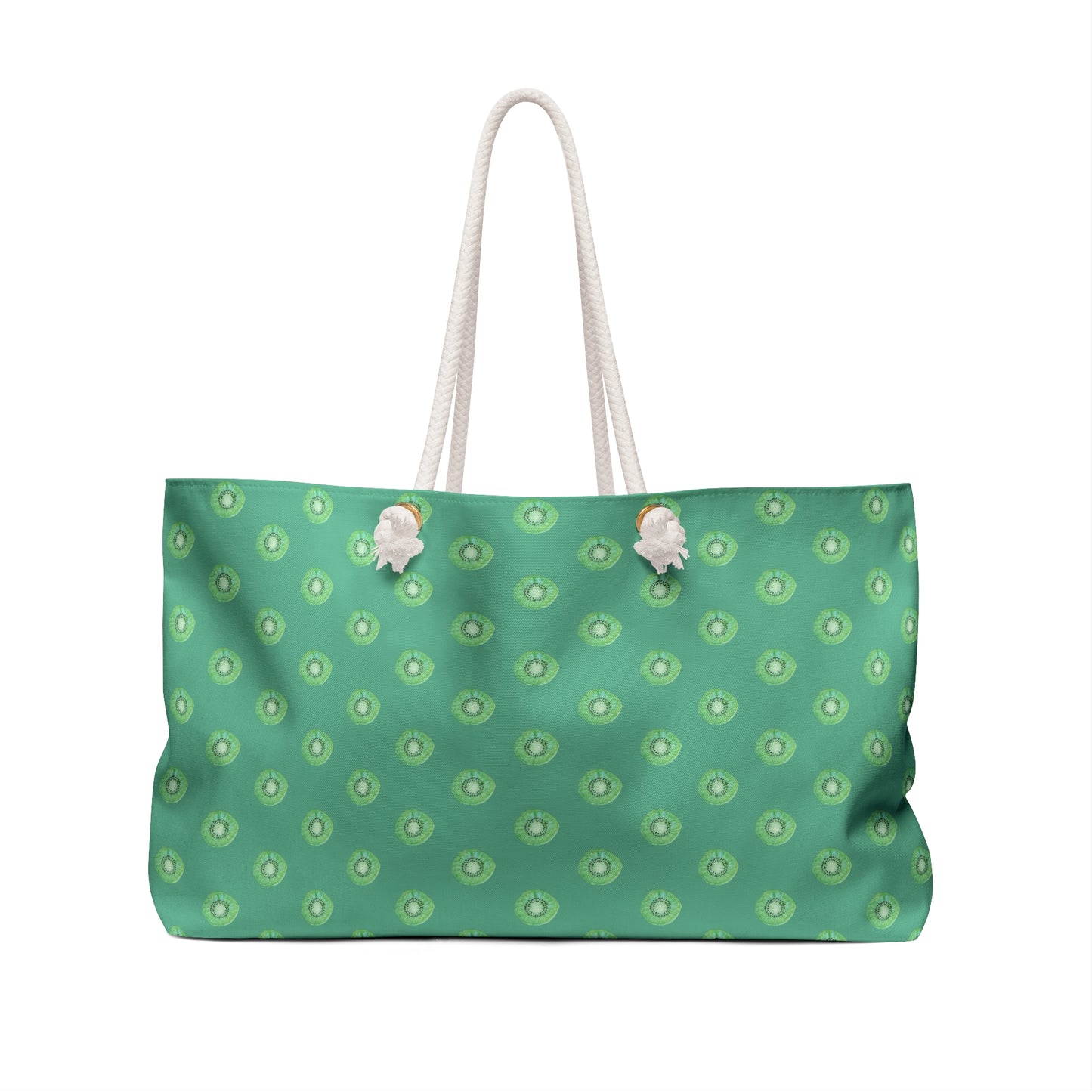 Pink Kiwi Dot Weekender Bag — Large Patterned Travel Tote