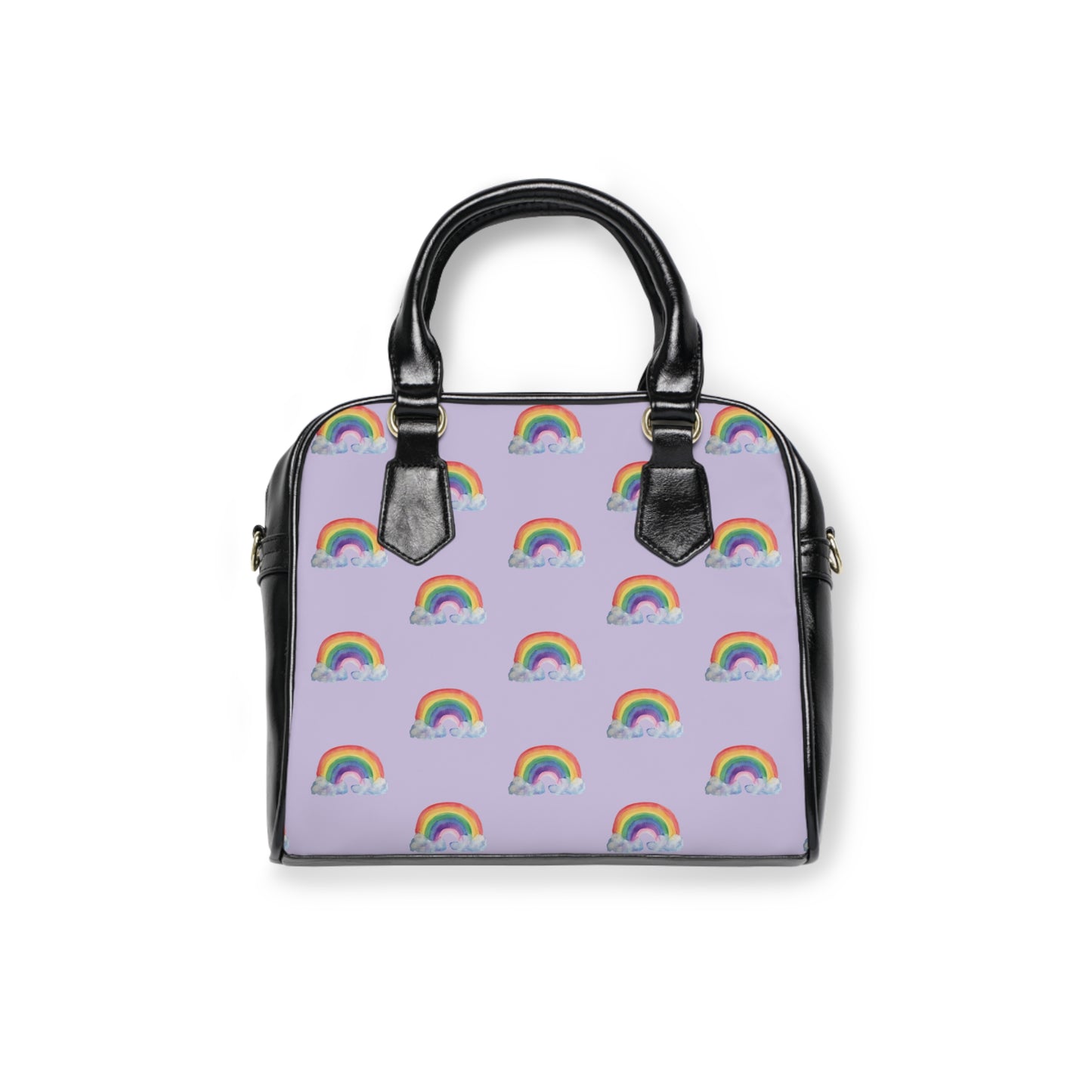 Rainbow Pattern Shoulder Handbag — Cute Lilac Rainbow Purse
