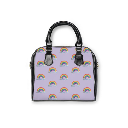 Rainbow Pattern Shoulder Handbag — Cute Lilac Rainbow Purse