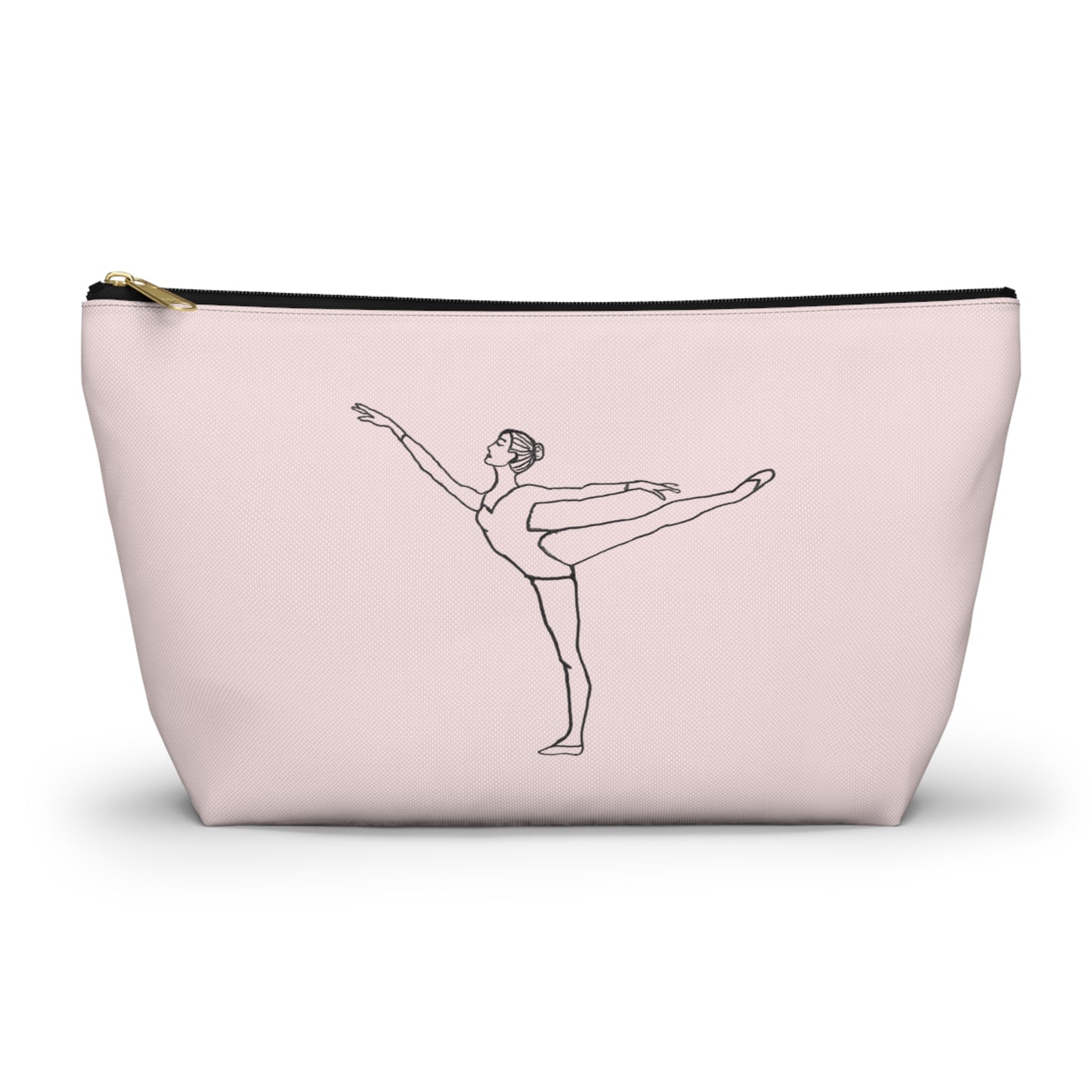 Ballet Dancer Arabesque Accessory Pouch — Pink/Blue T-Bottom Makeup Bag