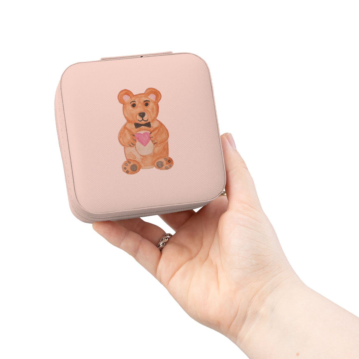 Teddy Bear with Heart Jewelry Travel Case