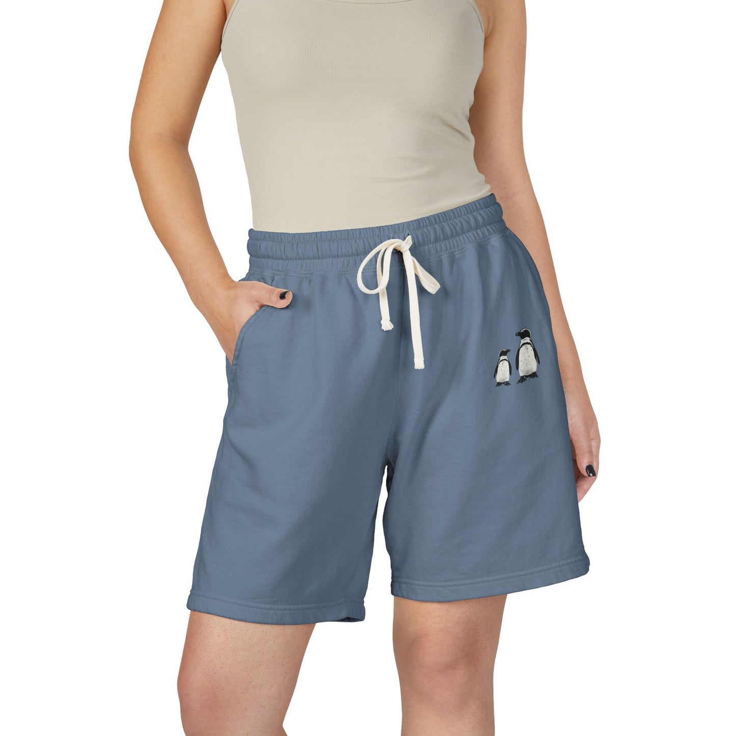 Penguin Love Garment-Dyed Lightweight Fleece Sweat Shorts