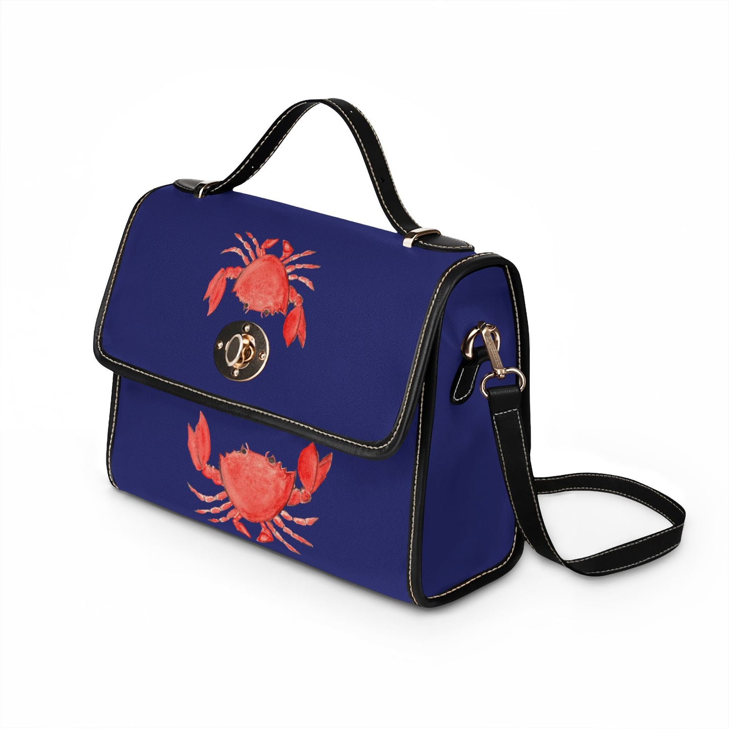 Cute Crabby Red Watercolor Crab Canvas Bag