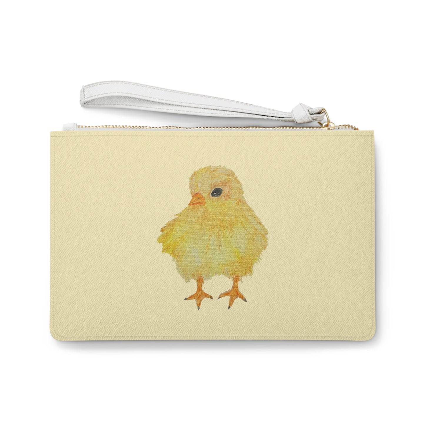 Spring Baby Chick Clutch Bag — Soft Yellow Saffiano Wristlet