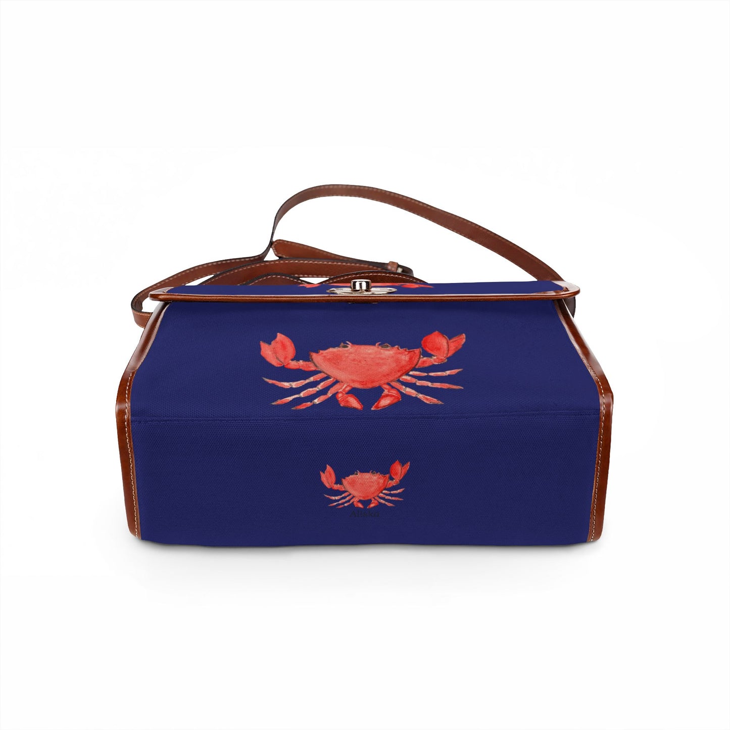 Cute Crabby Red Watercolor Crab Canvas Bag