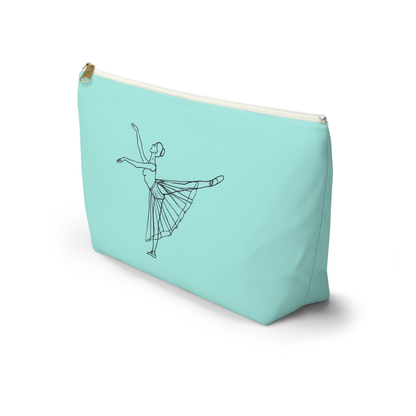 Ballet Dancer Tiffany Blue Accessory Pouch — Mint T‑Bottom Makeup & Dance Bag