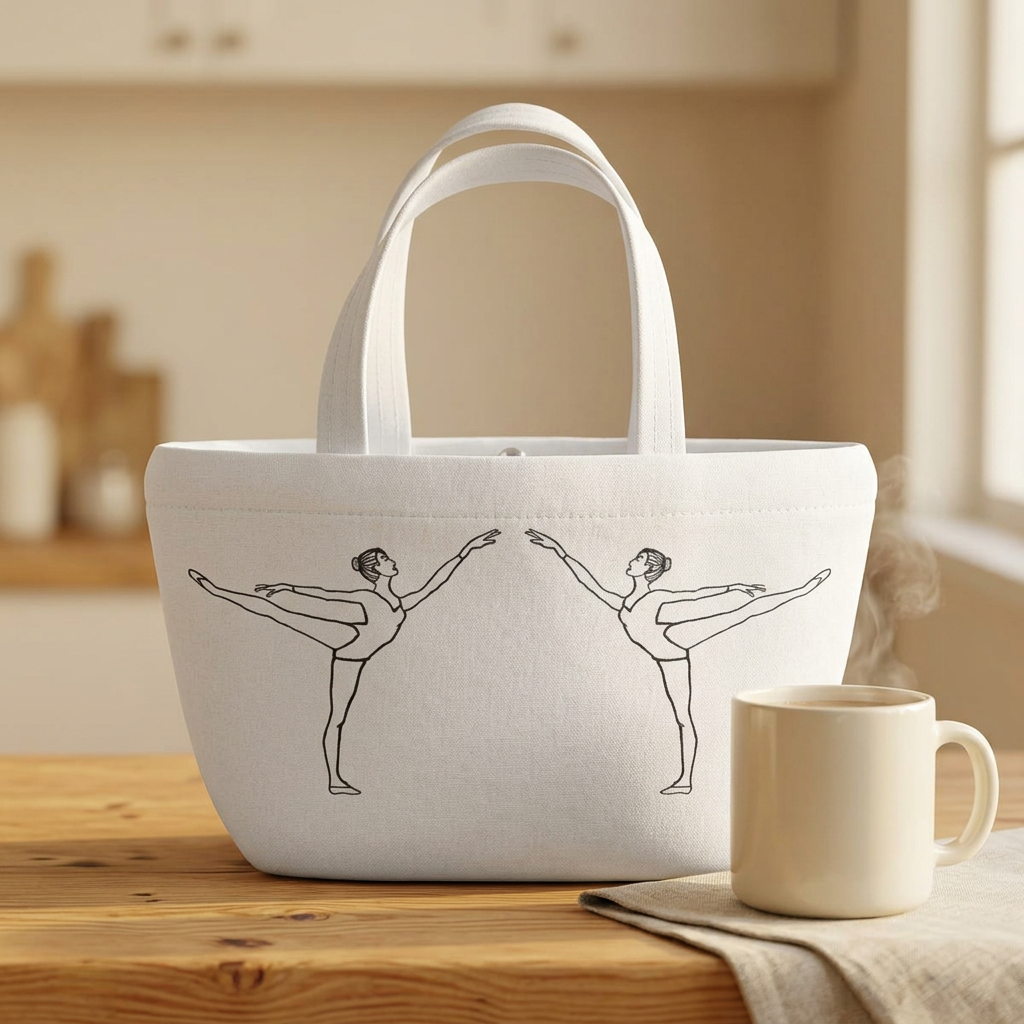 Ballet Dancer Lunch Bag — Twin Arabesque Tote for Dancers