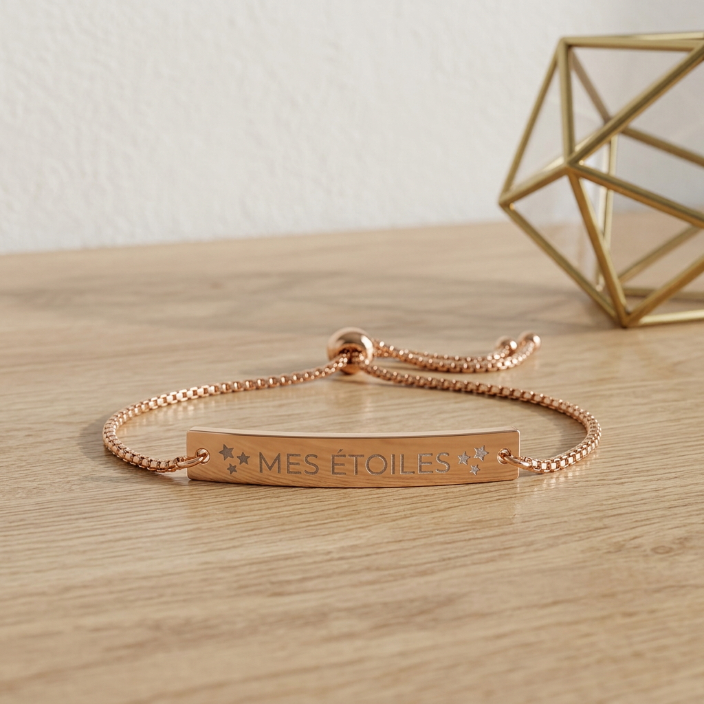 French Bar Bracelet Gift Set — “Mes Étoiles, Mon Soleil, Ma Lune”