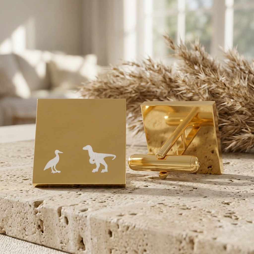 Square Cufflinks Bird and Raptor Silhouette Men's Formal Accessory