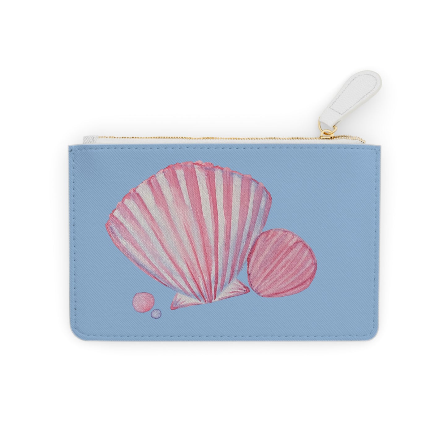Seashells and Pearls Pink Watercolor Mini Clutch Bag