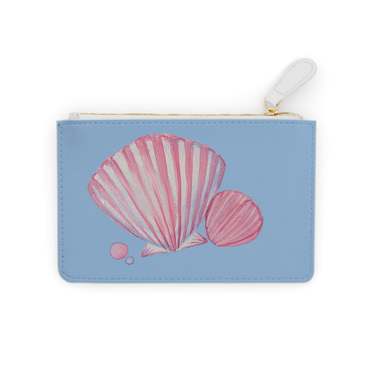 Seashells and Pearls Pink Watercolor Mini Clutch Bag