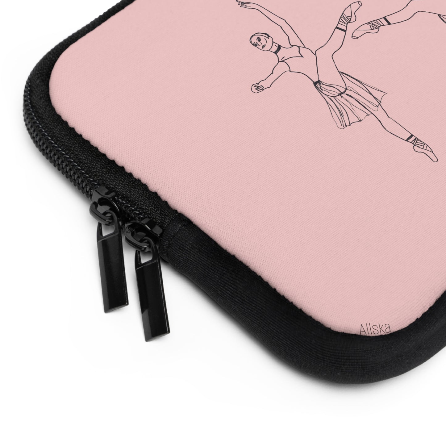 Ballet Dancer Laptop Sleeve — Minimalist Pointe Silhouette Neoprene Sleeve