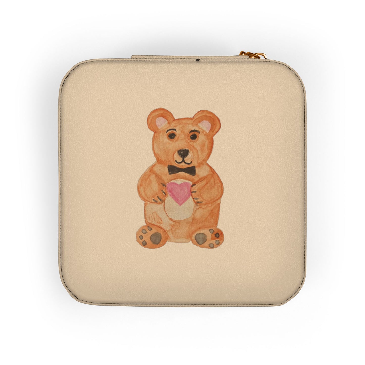 Teddy Bear with Heart Jewelry Travel Case