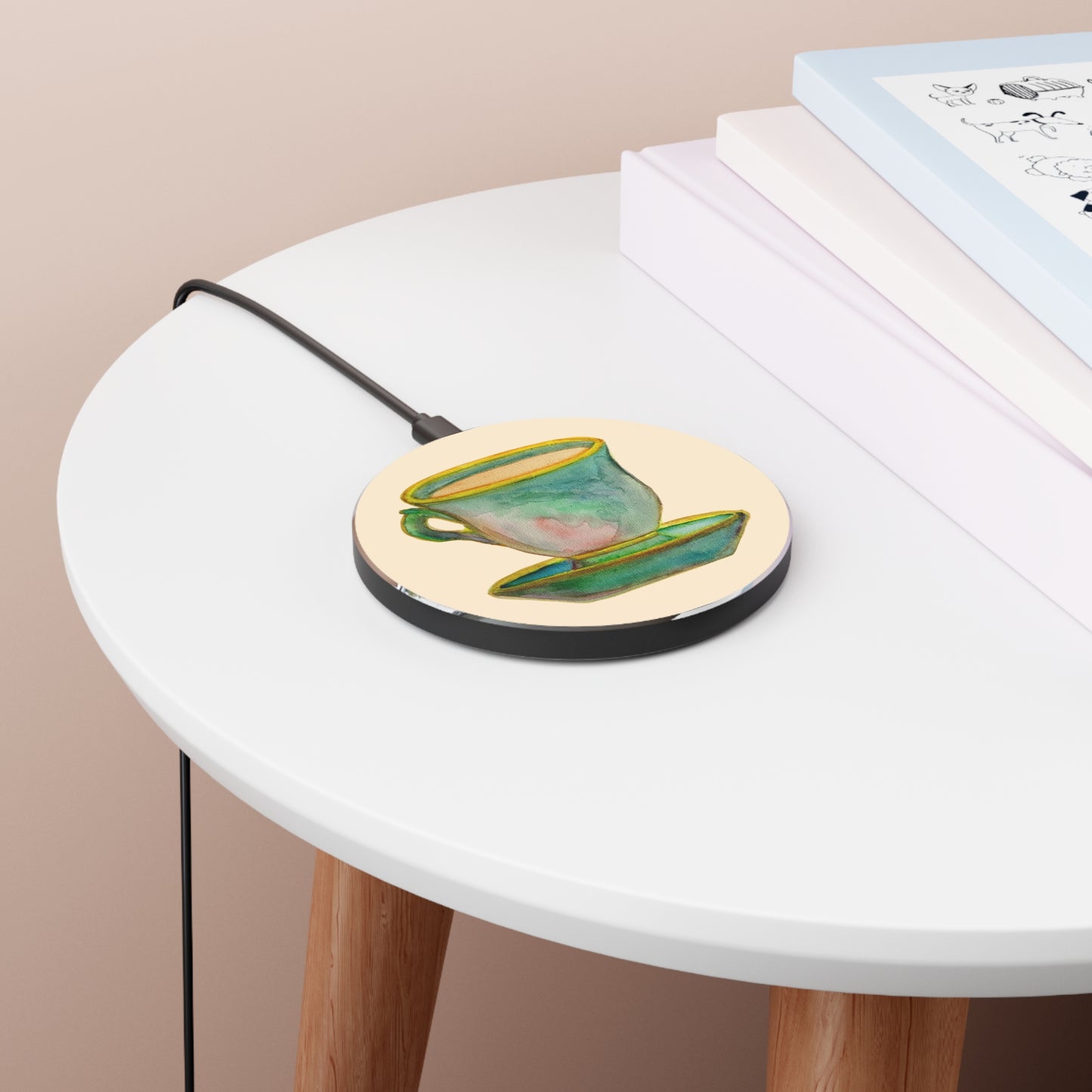 Teacup Wireless Charger — Floral Vintage Tea Cup Phone Charging Pad