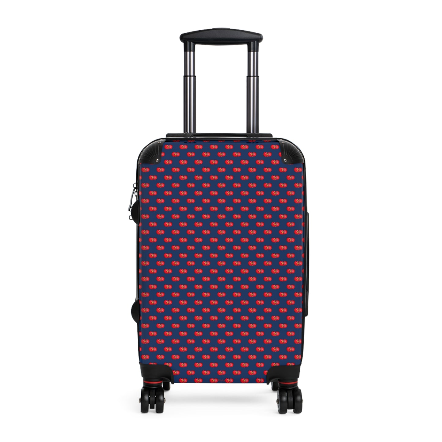 Red Begonia Floral Hard-Shell Carry-On Suitcase