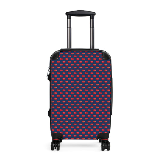 Red Begonia Floral Hard-Shell Carry-On Suitcase