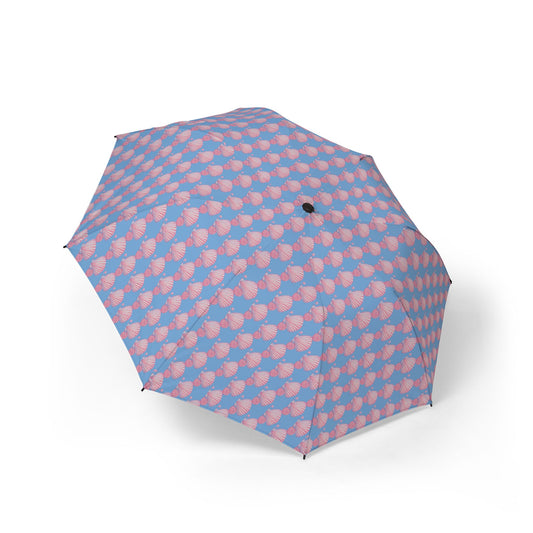 Seashells and Pearls Blue Lilac Pink Umbrella