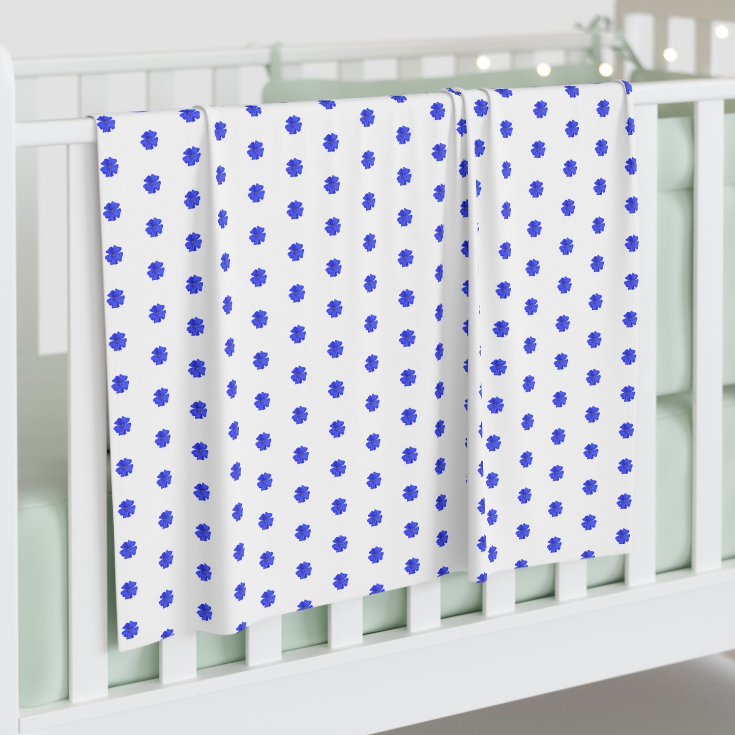 Blue Plumbago Dot Baby Swaddle Blanket
