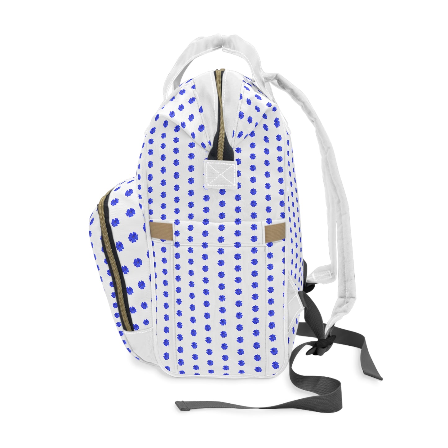 Plumbago Blue and White Diaper Backpack