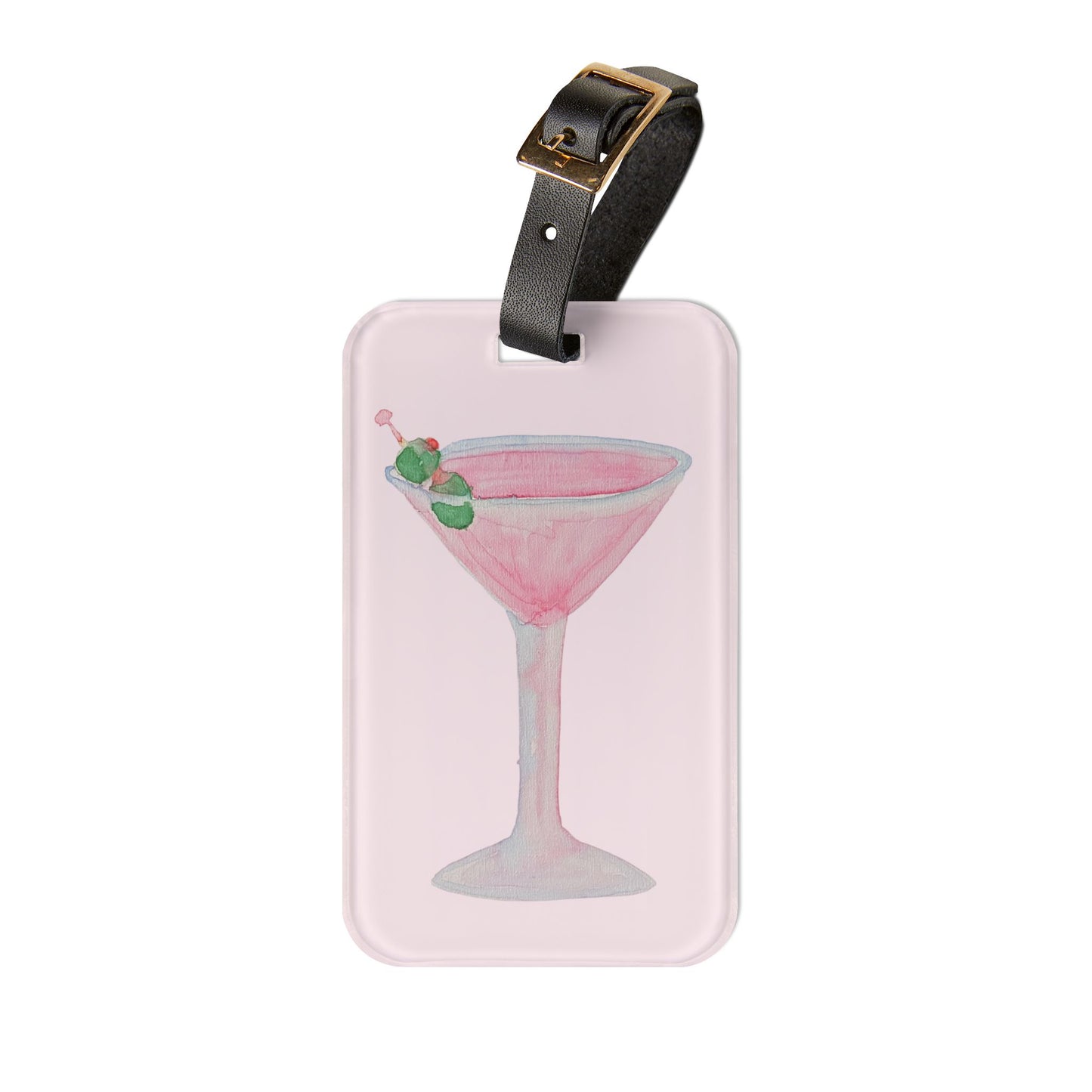 Pink Martini Cocktail Luggage Tag — Acrylic Travel Bag ID