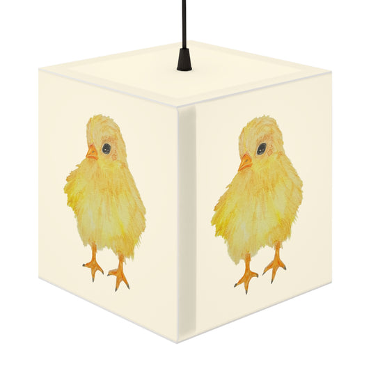 Watercolor Baby Chick Cube Lamp — Nursery Night Light & Easter Decor