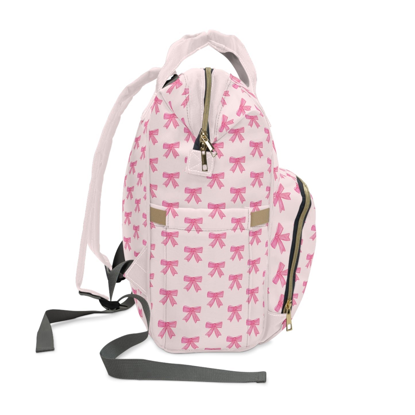 Pink Bow Diaper Backpack — Multifunctional Baby Changing Bag