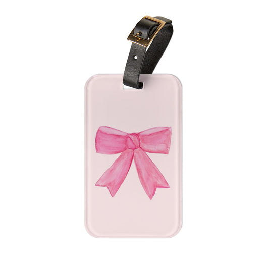 Pink Bow Luggage Tag