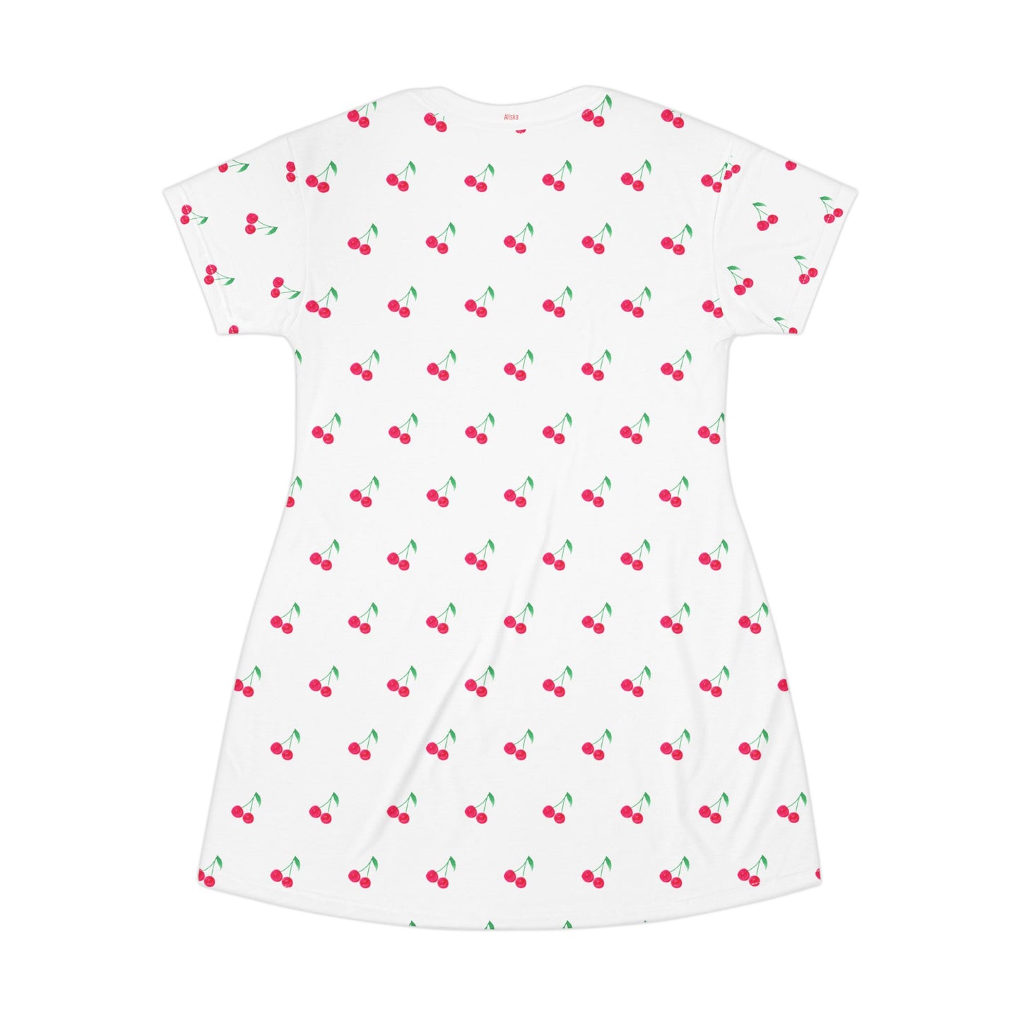 Cherry Pattern T‑Shirt Dress — Cute All‑Over Print Summer Sundress