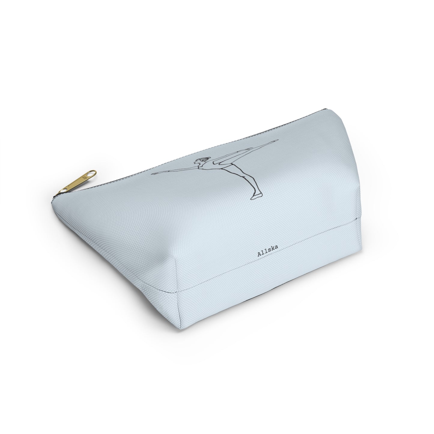 Ballet Dancer Arabesque Accessory Pouch — Pink/Blue T-Bottom Makeup Bag