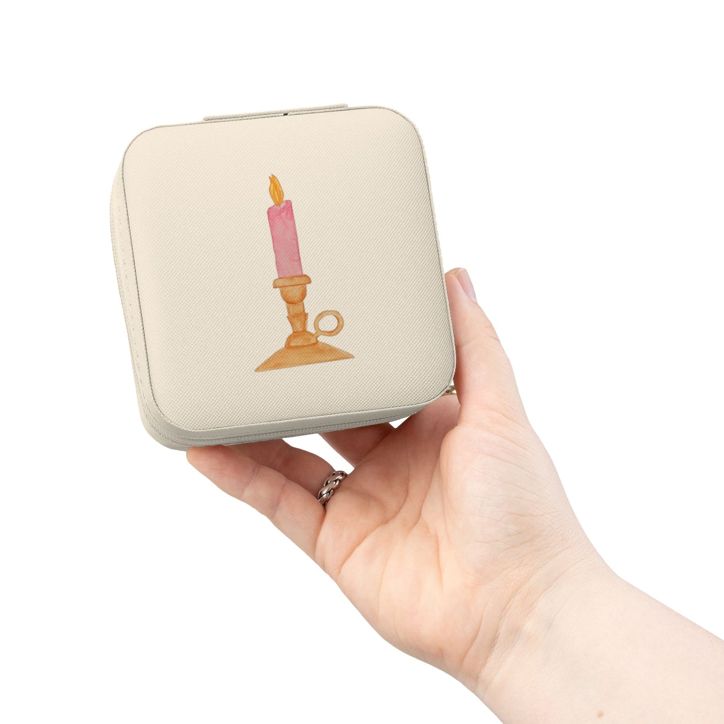Pink Candle Jewelry Travel Case