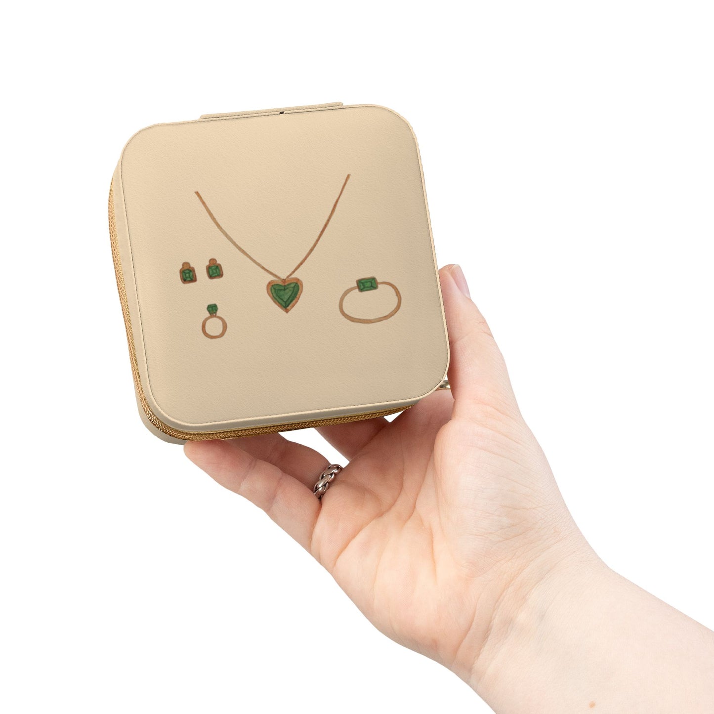 Travel Jewelry Case — Compact Zip Organizer for Rings, Earrings & Necklaces