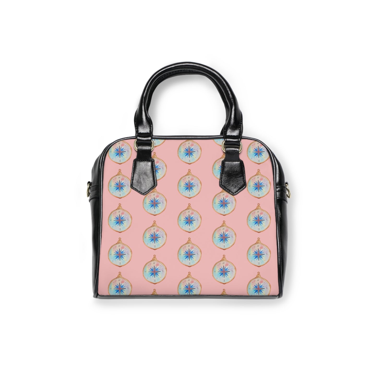 Watercolor Compass Shoulder Handbag — Travel the World
