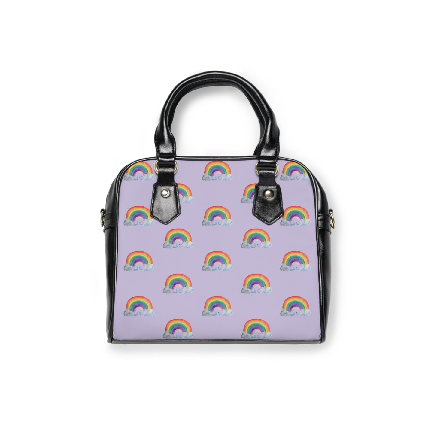 Rainbow Pattern Shoulder Handbag — Cute Lilac Rainbow Purse
