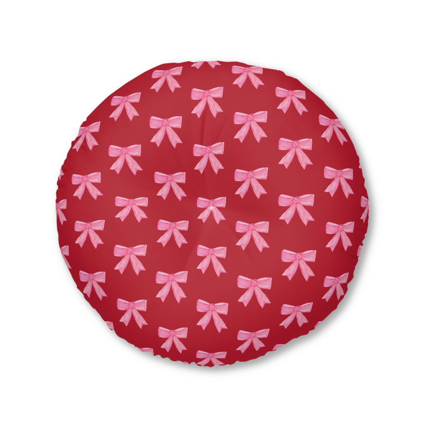 Pink Bow Floor Pillow — Red