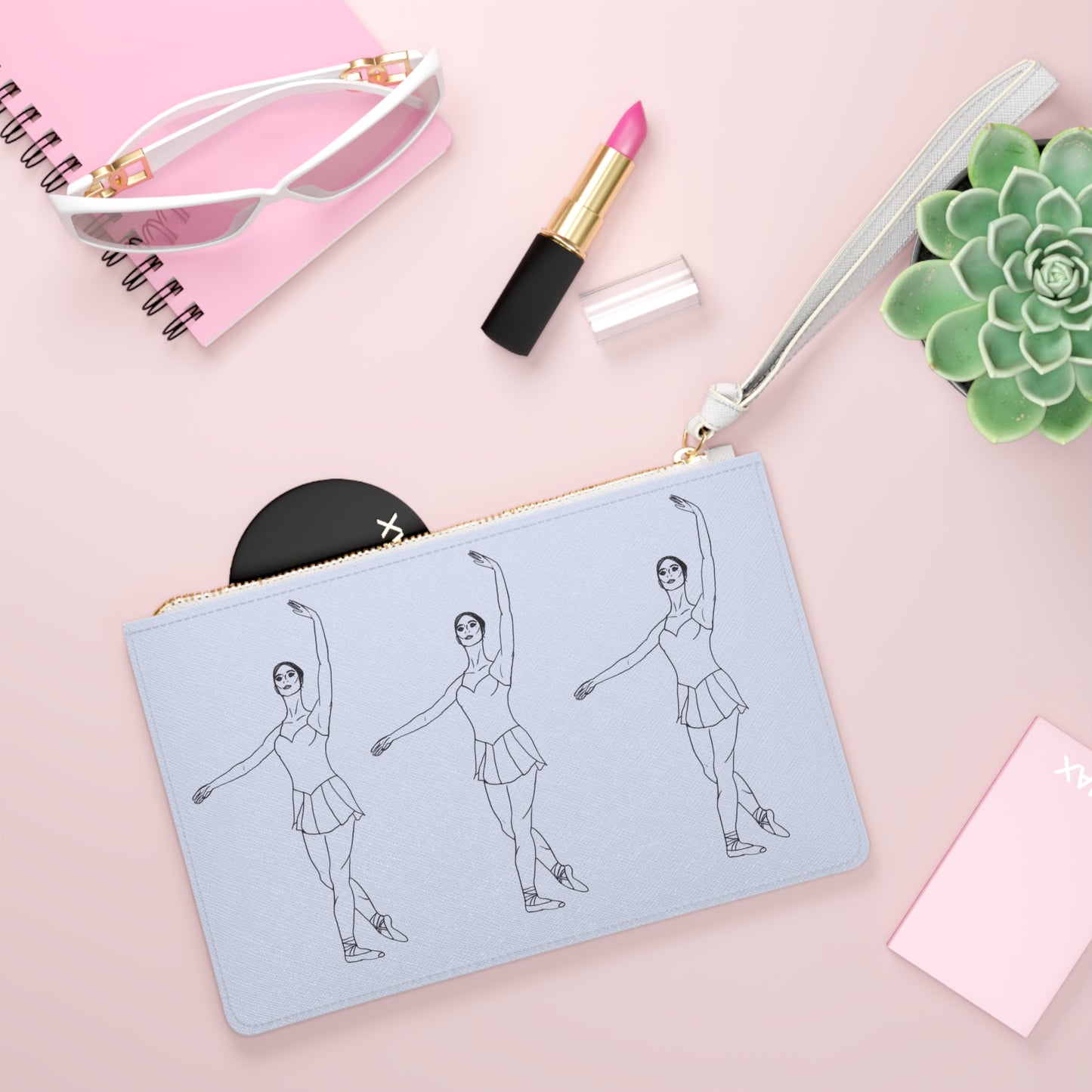 Ballet Trio Clutch Bag — Minimalist Dancer Wristlet for Ballet Lovers