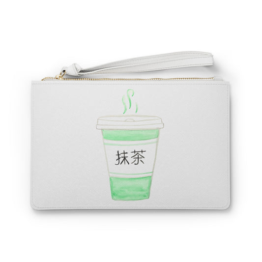 Matcha Latte Green Tea Clutch Bag — Japanese 抹茶 Wristlet Purse