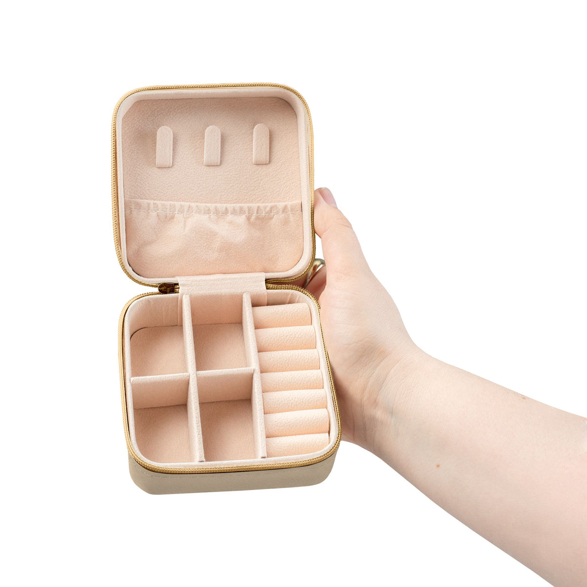 Compact Black Swan Jewelry Travel Case — Ring & Earring Organizer