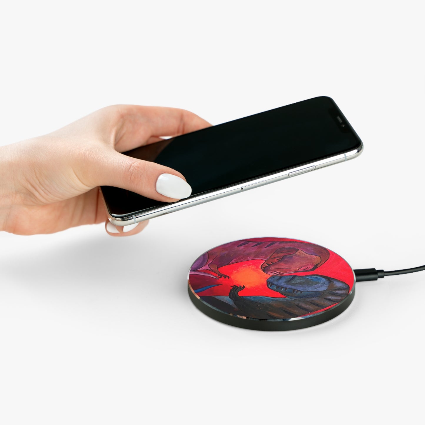 Wireless Charger — Romantic Dinosaur Heart Qi Charging Pad