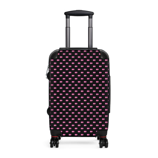 Pink Begonia Floral Hard-Shell Carry-On Suitcase