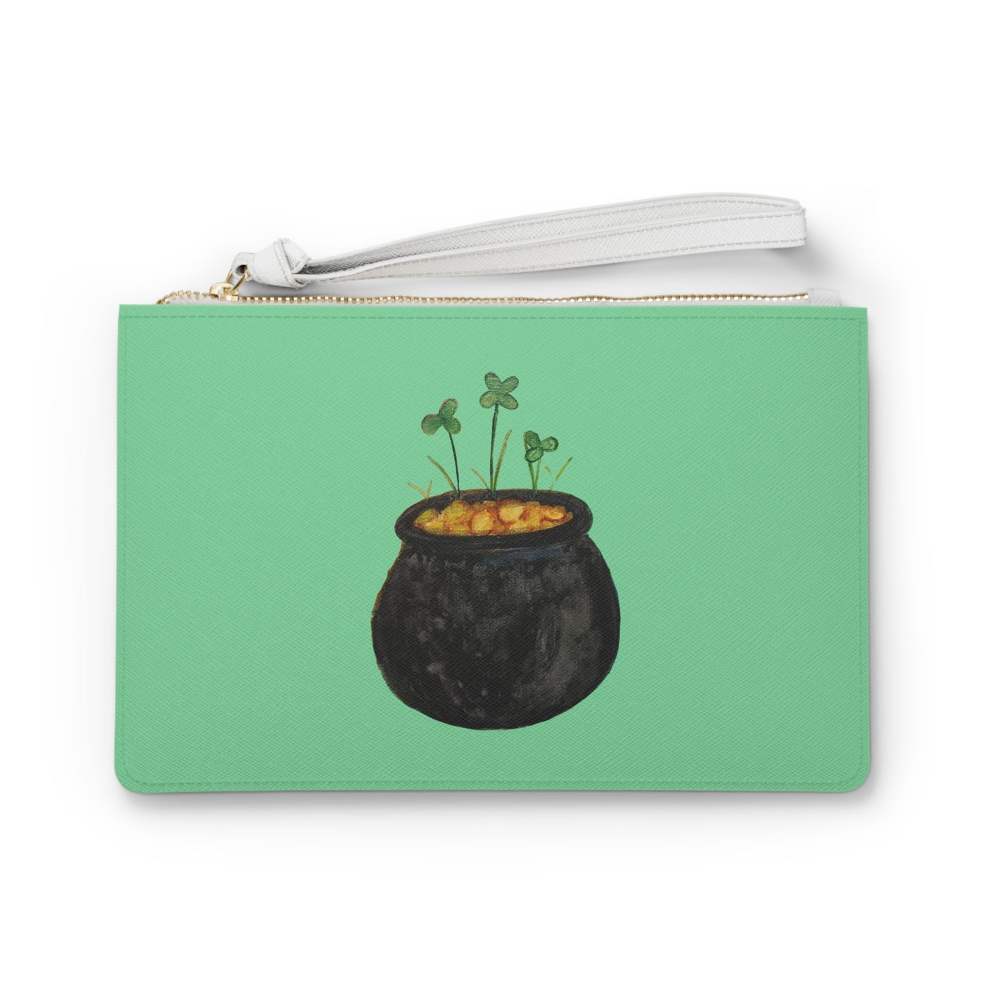 St. Patrick's Day Pot of Gold Clutch Bag — Shamrock Lucky Wristlet