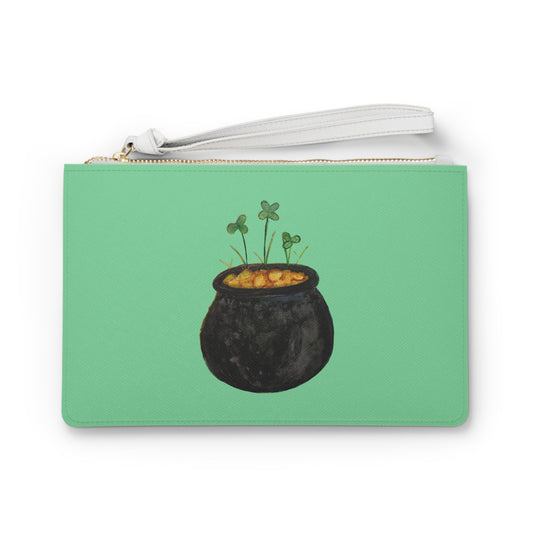 St. Patrick's Day Pot of Gold Clutch Bag — Shamrock Lucky Wristlet