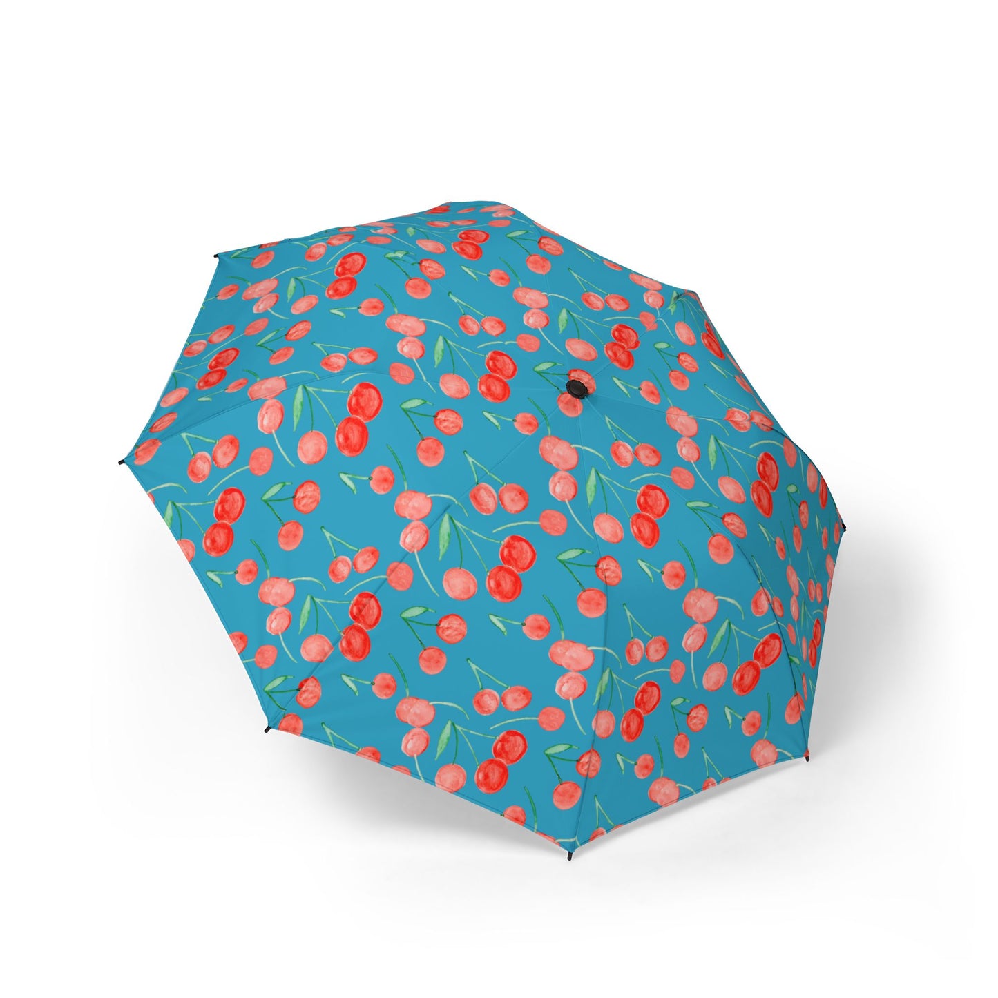 Cherry Pattern Turquoise Umbrella
